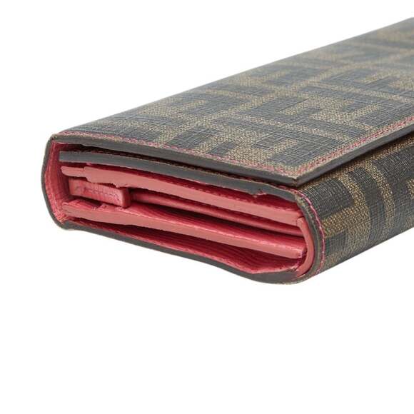 Fendi Zucca Tri-fold Wallet 8M0065 Brown Leather Women's FENDI - Picture 5 of 11